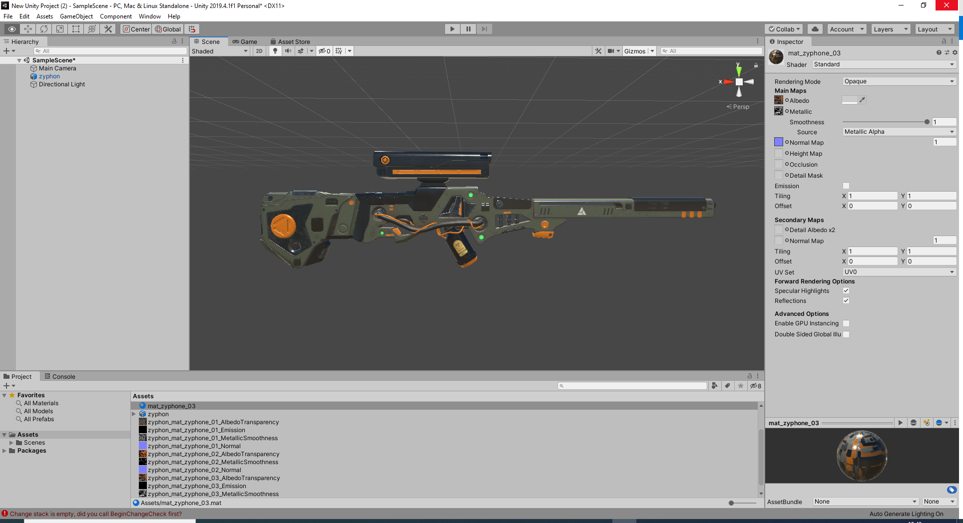 rifle scifi game ready unity