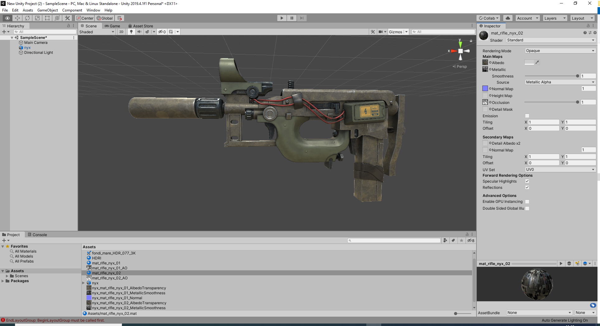 rifle scifi game asset unity
