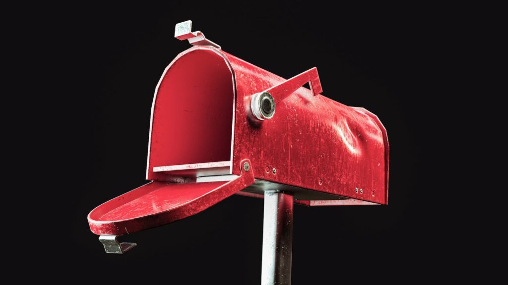 Optimized 3D Model of an American Style Mailbox Game Ready